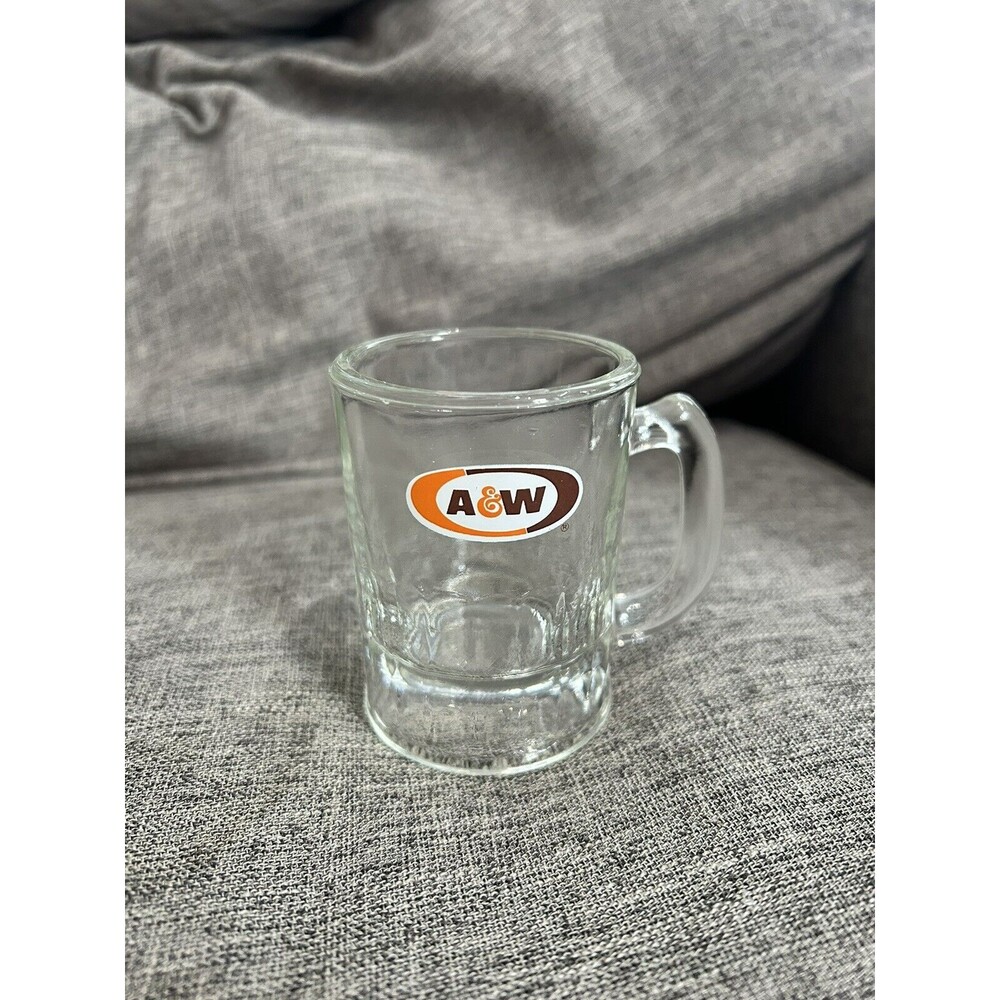 A&W Root Beer Mini Mug Oval Logo Original Authentic 3 1/4” Tall Vintage